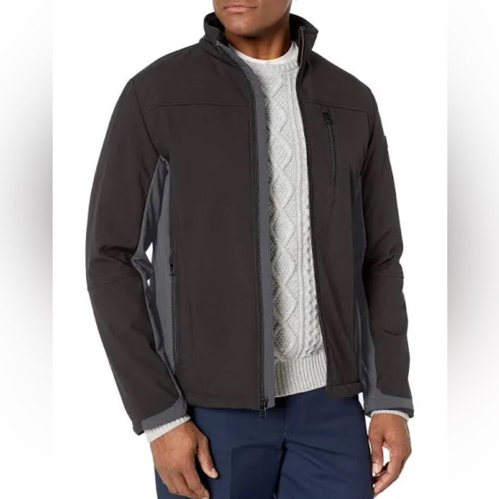Tumi Slim Stretch Softshell Charcoal and Black Performance Jacket